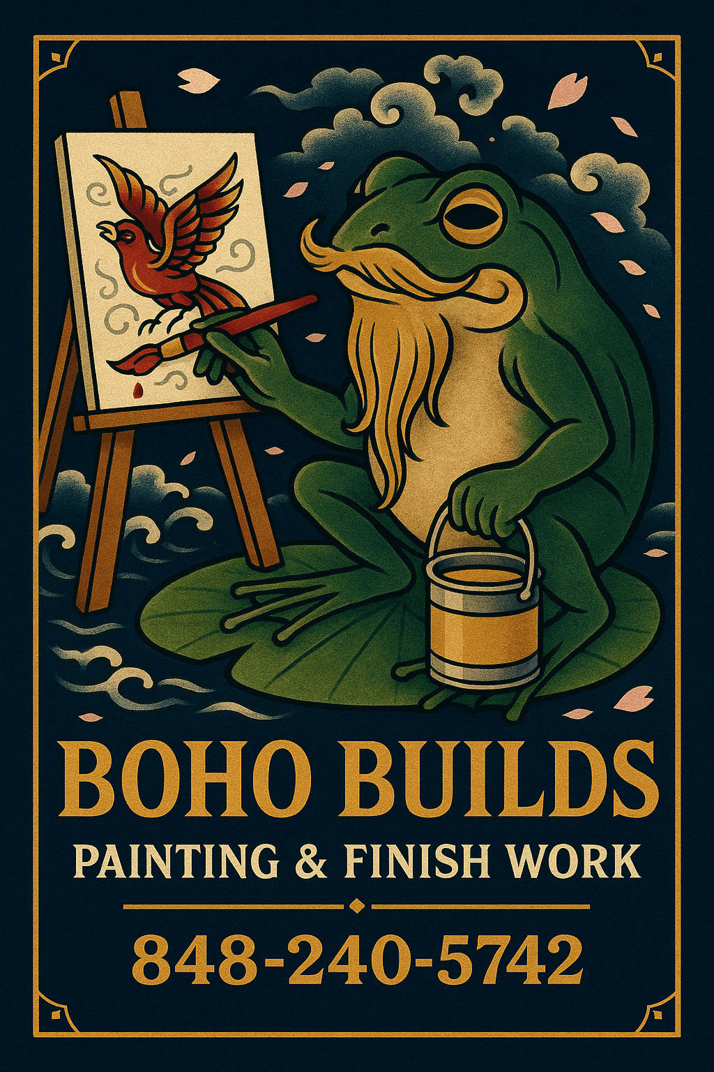 Boho Builds — frog painting phoenix illustration