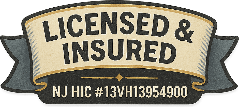 Licensed and insured — NJ HIC #13VH13954900