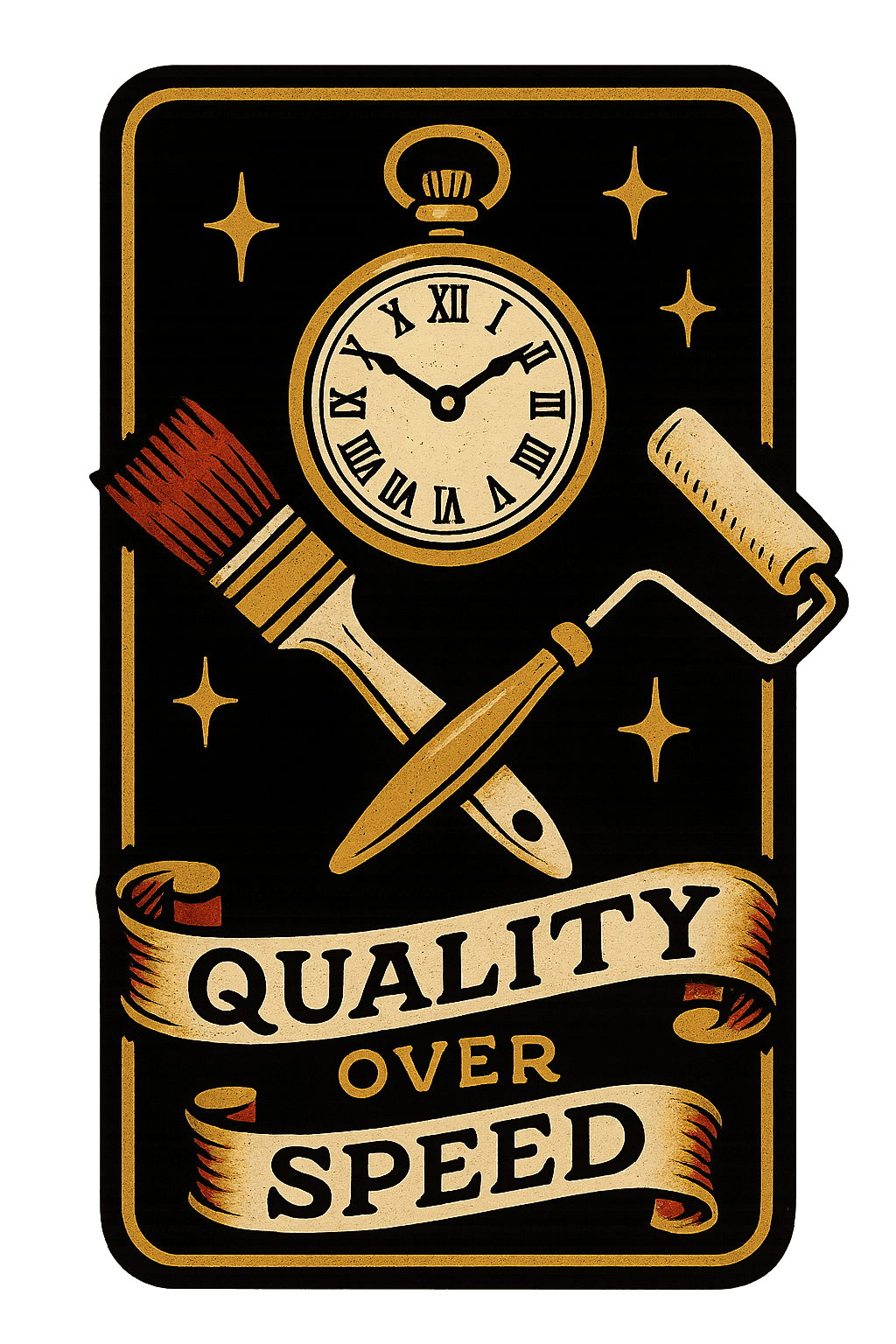 Quality over speed — values badge